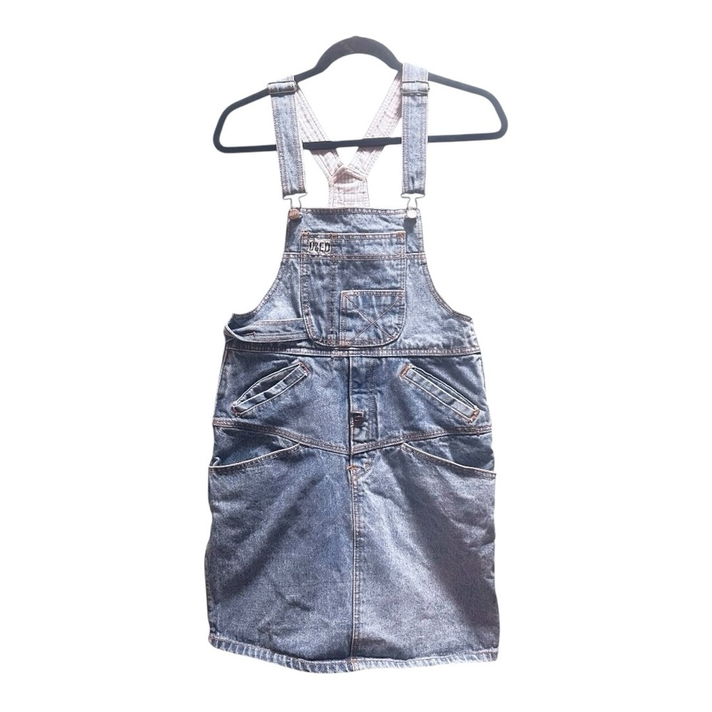 Vintage Get USED By Elie Denim Overall Dress size Medium